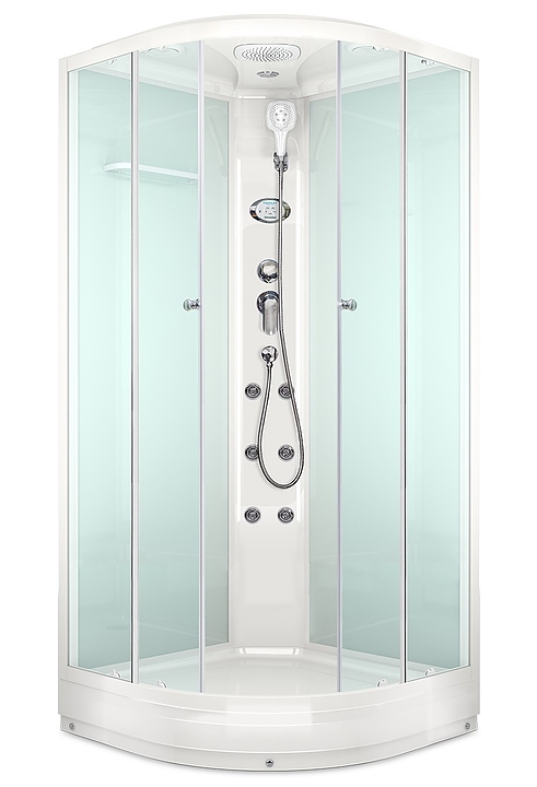 Душевая кабина с гидромассажем и блоком управления Domani-Spa Delight 99 DS01D99LWCl10 90х90 см