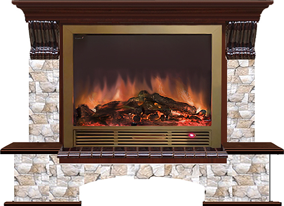 Камин Glenrich Бостон К Sh 33 BR Арбат красное дерево