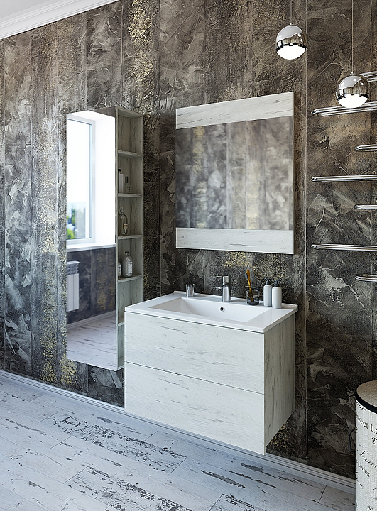 Гарнитур Sanflor Чикаго 2 65 см, 4 предмета, с левост. пеналом, дуб крафт белый
