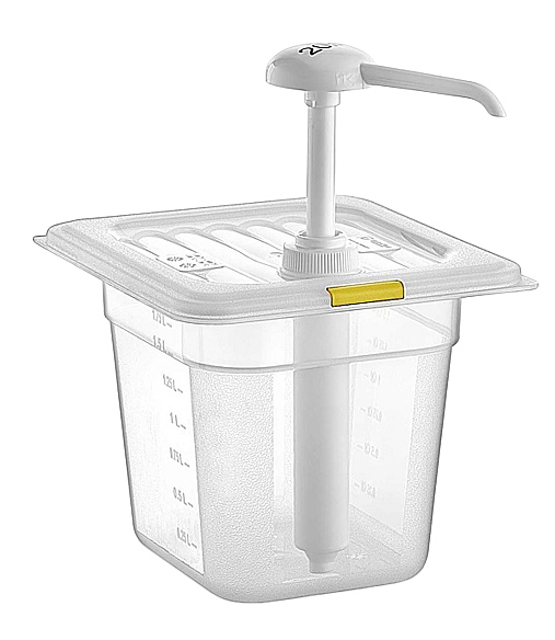 Диспенсер для соуса Gastroplast GDH-02 2 л с дозатором 25 мл (полипропилен) желтый
