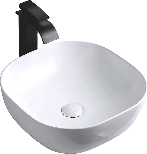 Раковина накладная Mira MR-4315 43х43 см, без отв. под смеситель, керамика