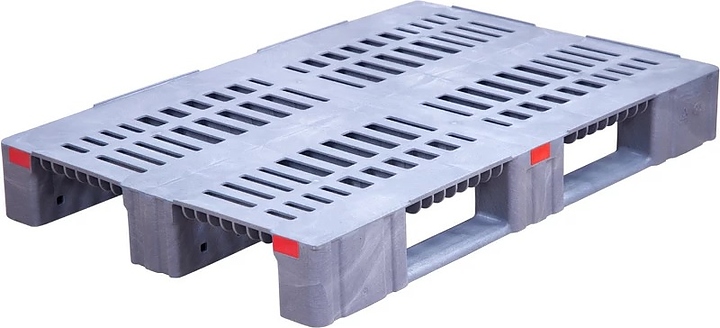 Паллет ТАРА.РУ TR 1208-3-2 1200х800х150 мм (перфорированный на 3 полозьях (версия 2)) усиленный желтый