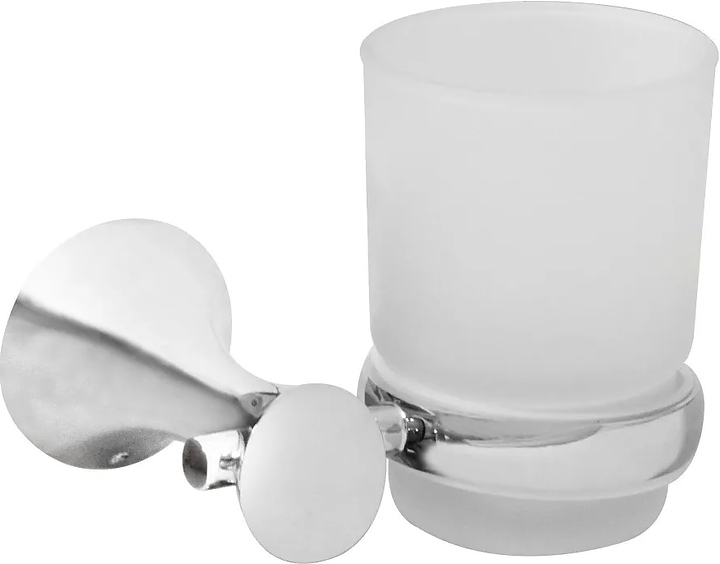 Подстаканник Puff Solinne Y6884 Хром+ одинарный (металл / стекло матовое) хром / сатин