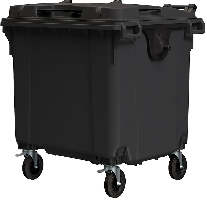Контейнер для мусора iPlast 22.C19.TL 1100 л крышка TwinLid, темно-серый