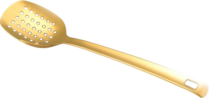 Ложка гарнирная P.L. Proff Cuisine EBUA-06G / Djeni Blunt Square Tip l=26 см перфорированная (нерж. cталь с PVD покрытием) золото