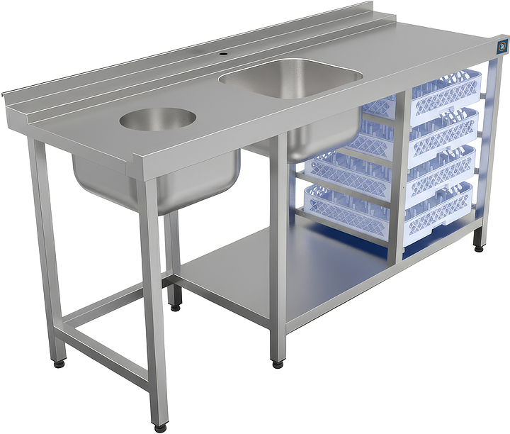 Стол для посудомоечной машины РЕКОМ СПМЦ/5-170/75/85 Л (левое крыло)