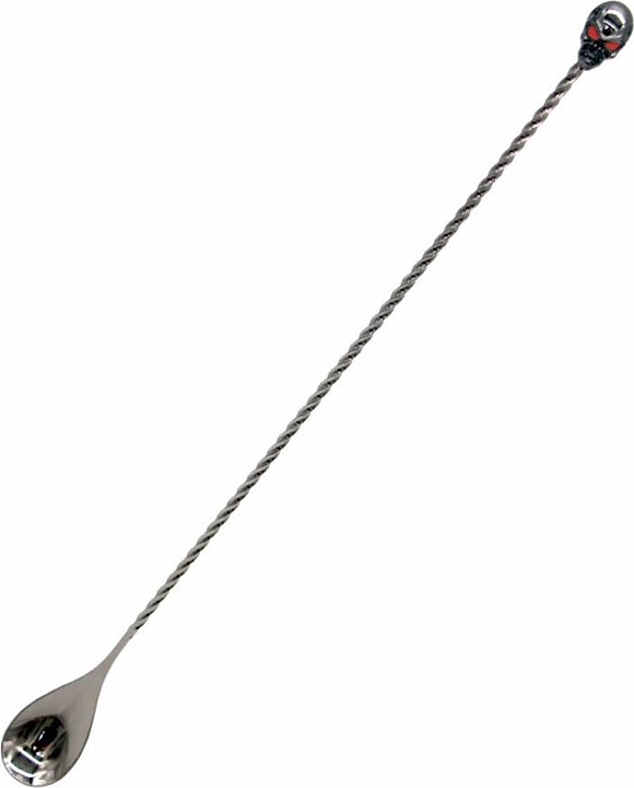 Ложка барная P.L. Barbossa BRSN0030-GMP "Череп" B'Guys l=43 см (нерж. сталь) черная