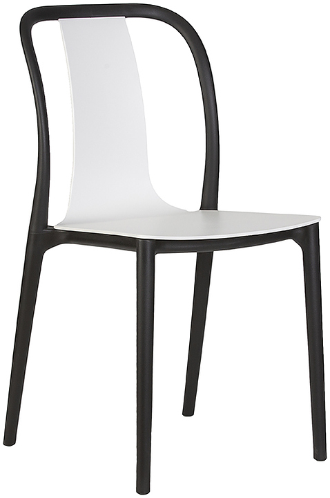 Стул обеденный DOBRIN 669PP-LMZL-N ADAM (черный, белый) 4 шт.