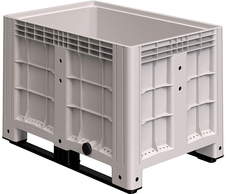 Контейнер iPlast iBOX 11.602 1200х800х800 мм на полозьях, с пробкой 2", светло-серый