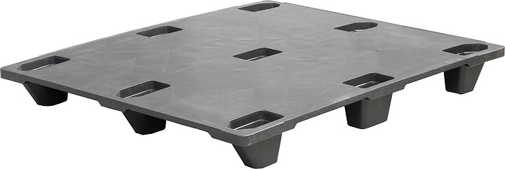 Паллет ТАРА.РУ DP 1210 S (Q4) 1200х1000х130 мм (сплошной на 9 ножках) черный