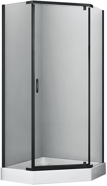 Уголок душевой Wasserkraft Wiese 84P11 90х90 см, профиль черный матовый