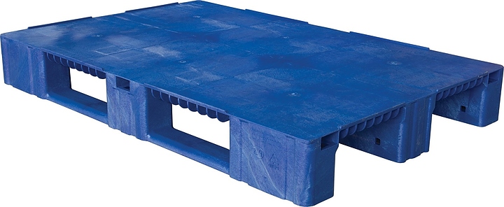 Паллет универсальный ТАРА.РУ TR 1208-1 (7) 1200х800х150 мм (сплошной на 3 полозьях) синий