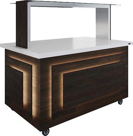 Салат-бар нейтральный Luxstahl СБН-1500 Premium Pafos (столешница из искусственного камня)