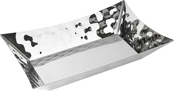 Блюдо для морепродуктов Luxstahl 460х290х90 мм (нерж. сталь) с дренажом прямоугольное