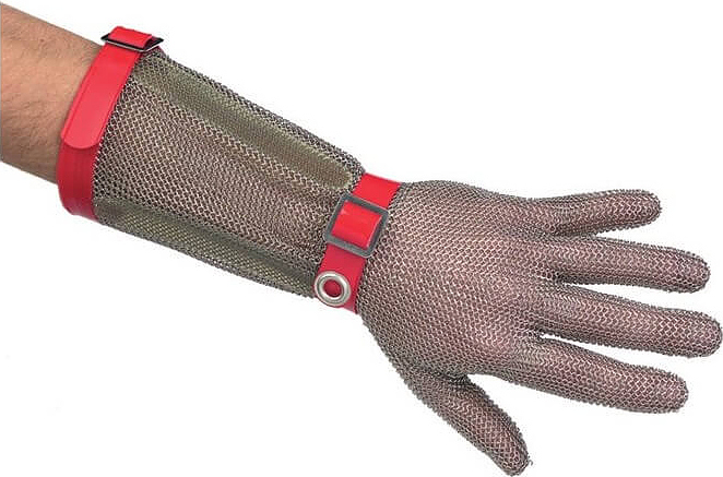Перчатка кольчужная длинная ICEL Mesh Safety Glove with Cuff L 95100.600L000.150