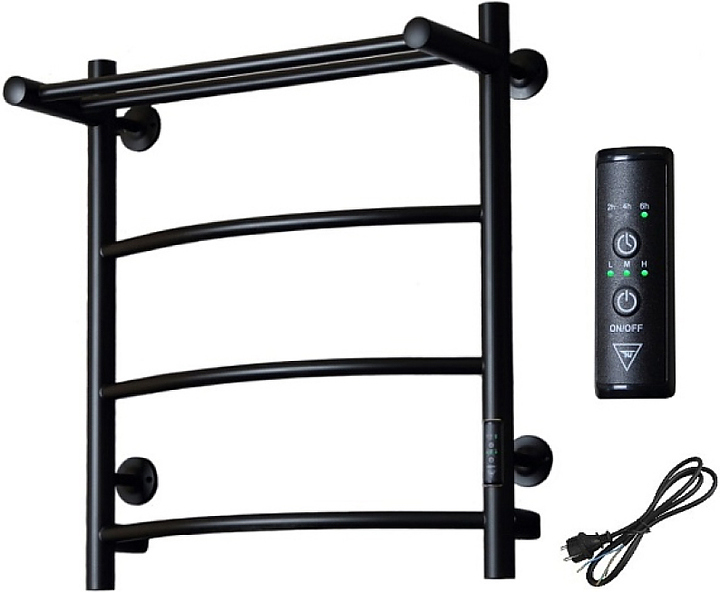 Полотенцесушитель электрический с полочкой Тругор Пэк сп 5 П 60х50 см, черный