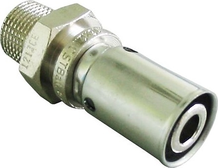 Пресс-соединение Oventrop Cofit P 1512065, PN 10, 20х2,5 мм - R 1/2" (НР), никелированная бронза