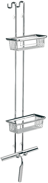 Полка двойная подвесная на душевую дверь EMCO System 2 со стеклоочистителем, хром