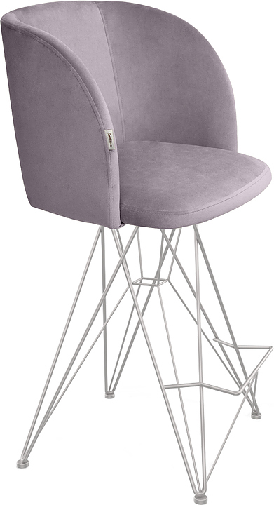 Стул полубарный Sheffilton SHT-ST33/S66-1 сиреневая орхидея / хром лак