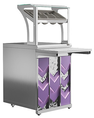 Прилавок для приборов и подносов Luxstahl ПП (С)-600 Premium Vector (Вектор)