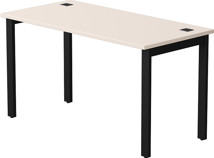 Стол офисный Everprof EVO 1380х670х755 мм (ЛДСП / металл) кашемир / черный