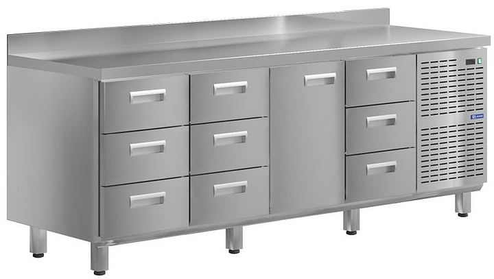 Стол холодильный KAYMAN КСХ-3313/70 (1 дверь, 9 ящиков)