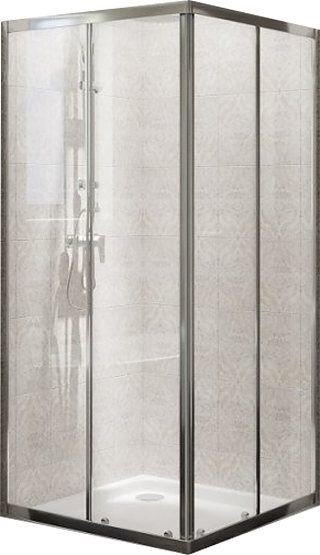 Уголок душевой BelBagno DUE-A-2-90-C-Cr 90x90x190 см, стекло прозрачное