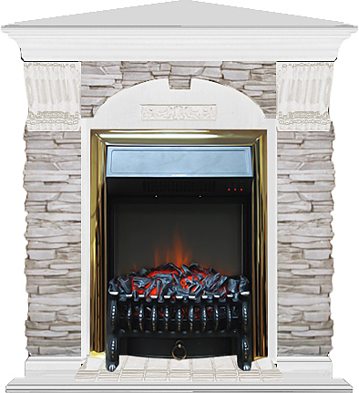 Камин Glenrich Арочный Fobos BR Мисхор белый угловой