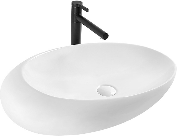 Раковина накладная Mira MR-6942 69х42 см, без отв. под смеситель, керамика