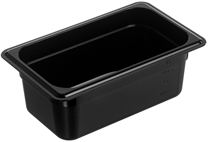 Гастроемкость Gastroplast 79773 GN 1/4-100 (265*162х100) 2.5 л поликарбонат, черный