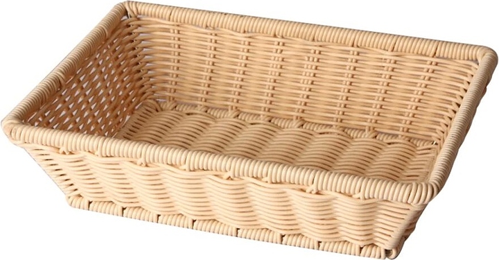 Корзина плетеная для хлеба Sunnex C04024 50х25 см h=6 см (полиротанг) прямоугольная бежевая