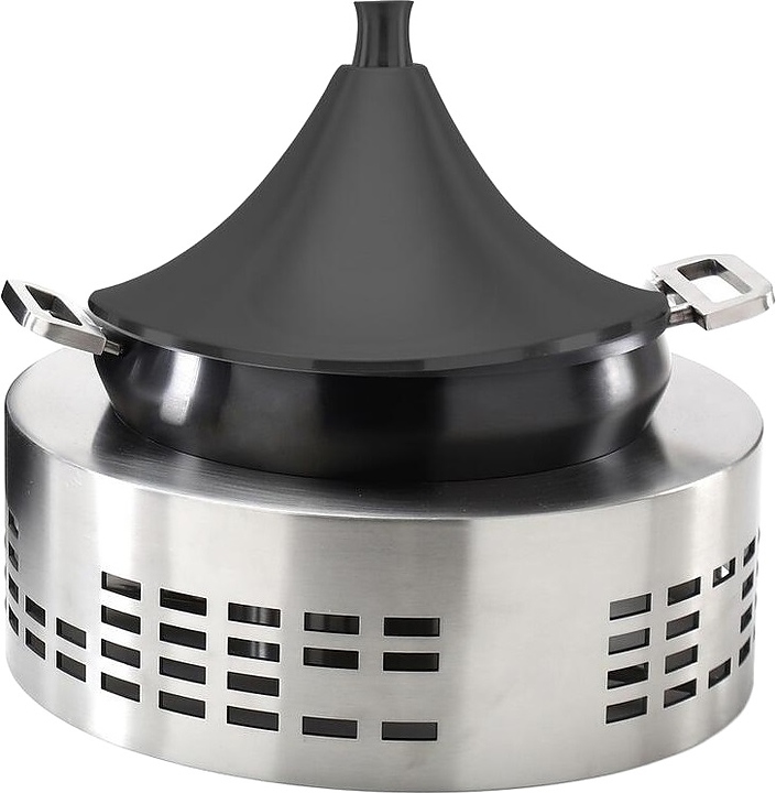 Набор фуршетный P.L. Proff Cuisine 81241187 Hotelware 49х49х44 см подставка (нерж. сталь) + тажин (металл) черный