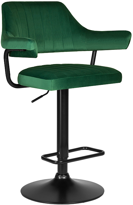 Стул барный DOBRIN 5019-LM-N CHARLY BLACK (зеленый велюр) 2 шт.