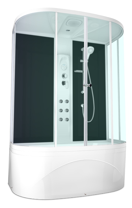 Душевая кабина с гидромассажем и блоком управления Domani-Spa Neat high DS01N158HBM10 150х80 см