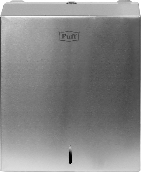 Диспенсер листовых бумажных полотенец Puff 5615 антивандальный с ключом (нерж. сталь) сталь матовая