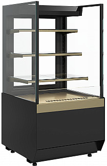 Витрина кондитерская Carboma KC70 VM 0,6-2 Standard без боковин, версия 2.0 открытая (Bronze 9005/0109)