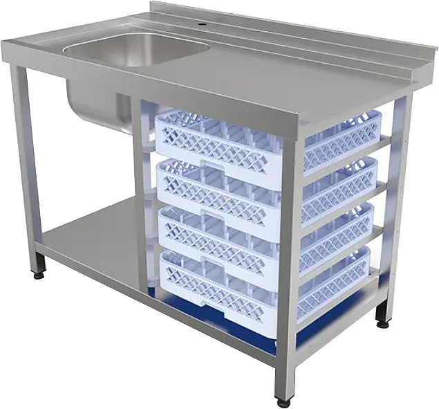 Стол для посудомоечной машины КОБОР СПМ/3-120/70/Л