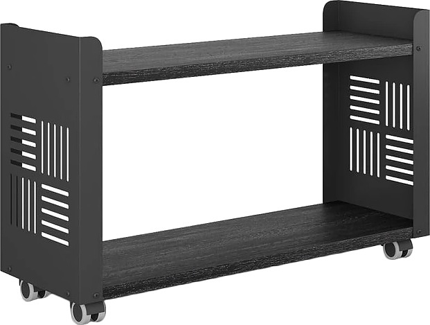 Стеллаж мобильный КОБОР SМ2-90/30 black/wood