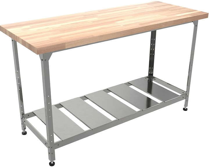 Стол кондитерский Мебель Фронт Профи СКПР 1800x900x860 мм, полка-решетка, береза