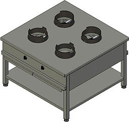 Плита газовая Вулкан KSW 04 8164 WOK