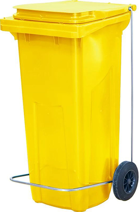 Контейнер для мусора ТАРА.РУ МКТ 120 с педалью П, желтый