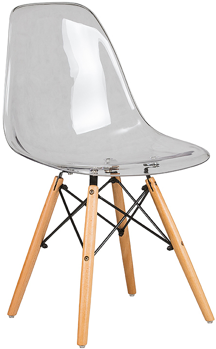 Стул обеденный DOBRIN 818PC-LMZL-N DSW CASPER (прозрачный, светлый бук) 4 шт.