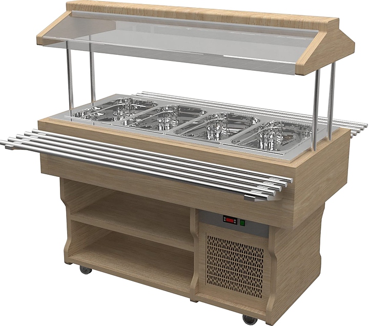 Салат-бар тепловой Gastrolux ТМ-157/4GN/W