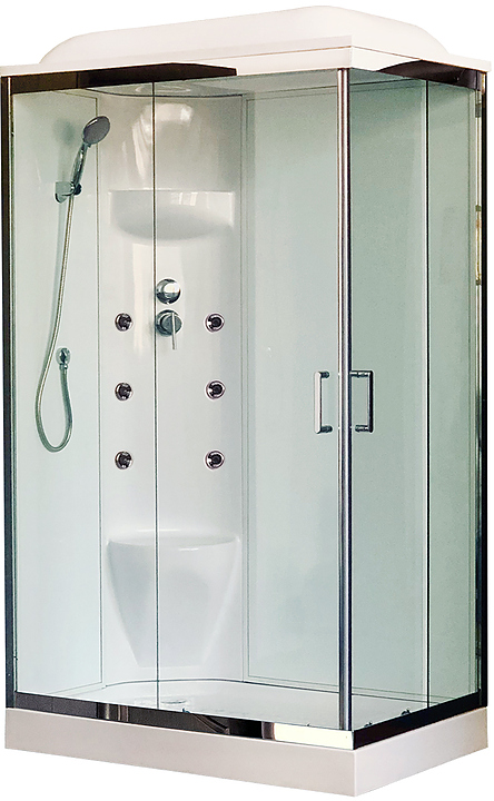 Душевая кабина с гидромассажем Royal Bath RB8120HP7-WT-CH-L левая 120х80 см