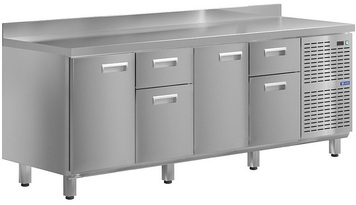 Стол холодильный KAYMAN КСХ-1414/70 (2 двери, 4 ящика)