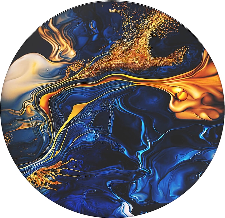 Столешница Sheffilton SHT-TT32 80 (стекло / МДФ) круглая синий сапфир