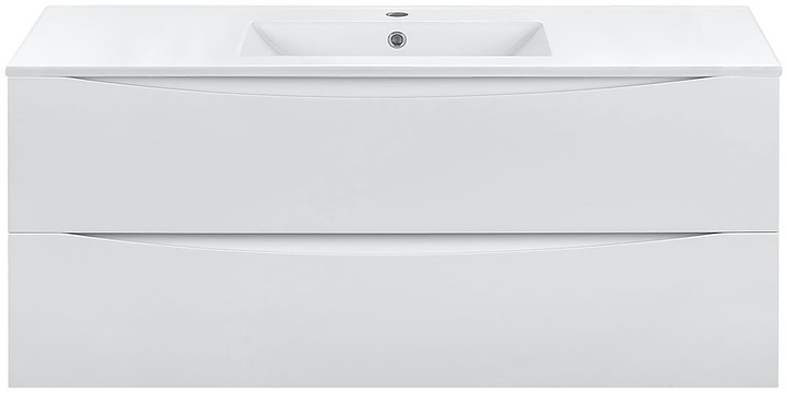 Тумба под раковину Vincea Mia 1200 G.White 120,9х46 см, с 2 ящиками, подвесная, белая глянцевая