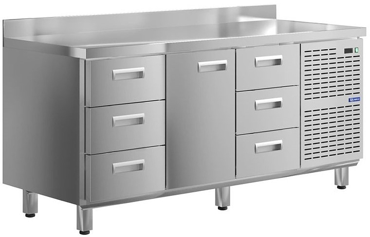 Стол холодильный KAYMAN КСХ-313/60 (1 дверь, 6 ящиков)