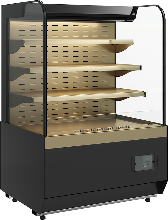 Витрина кондитерская Carboma Radius KR70 VM 0,9-2 Standard открытая, горка (Bronze 9005/0109)