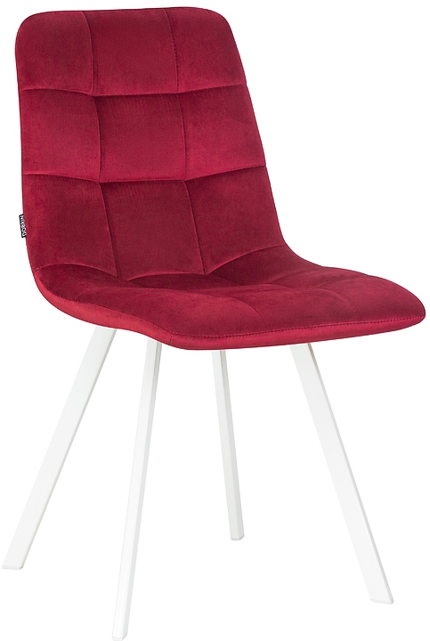 Стул обеденный DOBRIN 8025-LML ALEX SQUARE (бордовый велюр, белый)